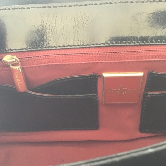 Y2K Cole Haan croc embossed black convertible strap east west baguette bag - Picture 12 of 13